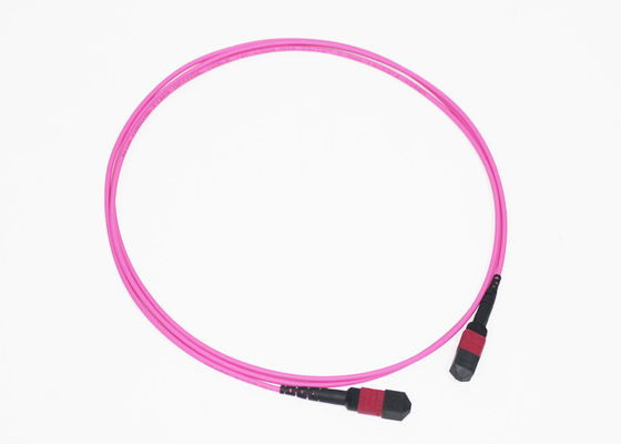 3.0mm 12 Strands Fiber Optic MPO MTP Cable / OFNP Om4 Patch Cord